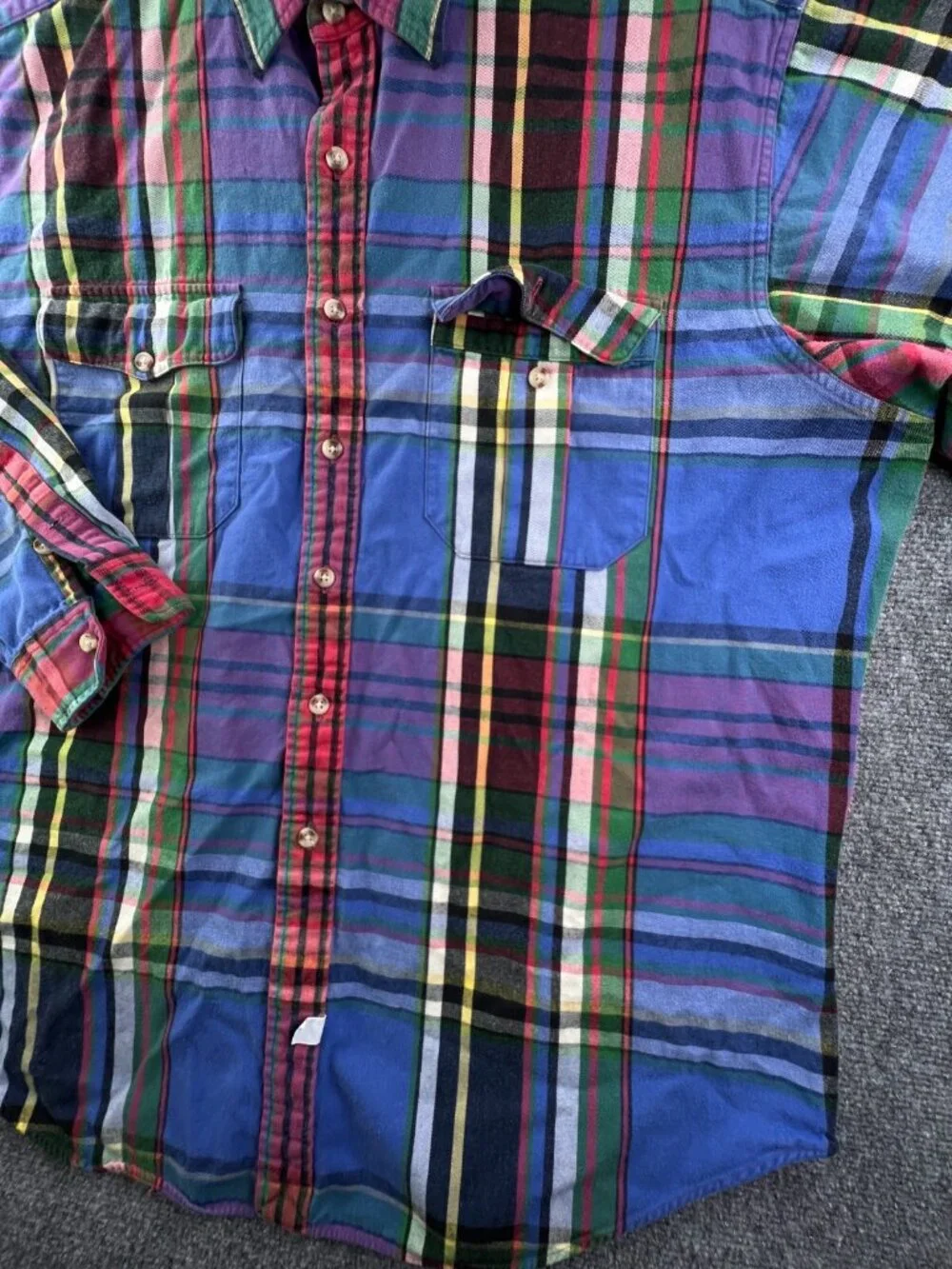 VTG Polo Ralph Lauren Long Sleeve Button Up Shirt Men’s XL Multicolor Plaid